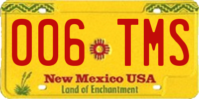 NM license plate 006TMS