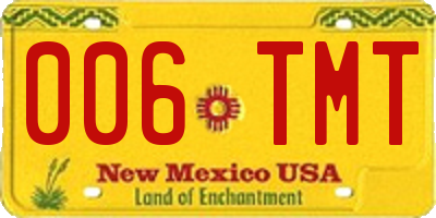 NM license plate 006TMT