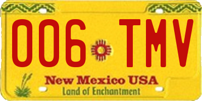 NM license plate 006TMV