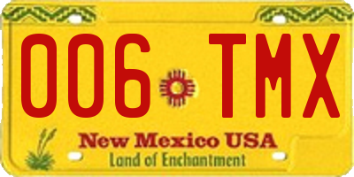 NM license plate 006TMX