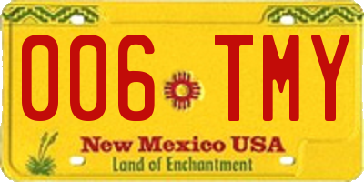 NM license plate 006TMY
