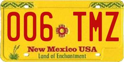 NM license plate 006TMZ