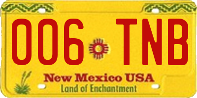 NM license plate 006TNB