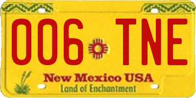 NM license plate 006TNE