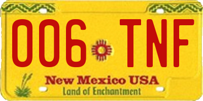 NM license plate 006TNF