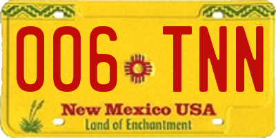 NM license plate 006TNN