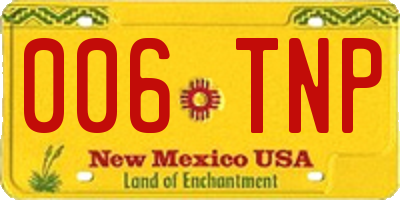 NM license plate 006TNP