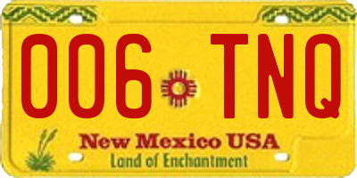 NM license plate 006TNQ
