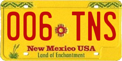 NM license plate 006TNS
