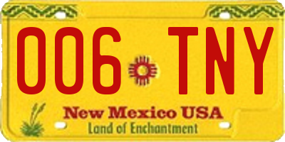 NM license plate 006TNY