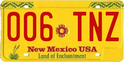 NM license plate 006TNZ