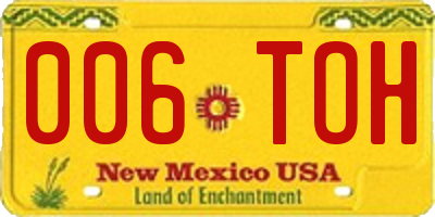 NM license plate 006TOH