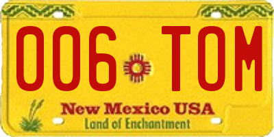 NM license plate 006TOM