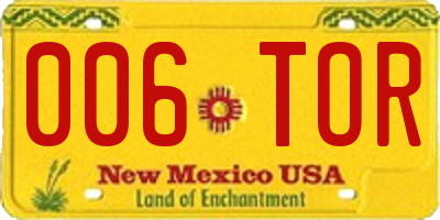 NM license plate 006TOR