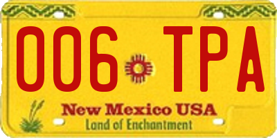NM license plate 006TPA