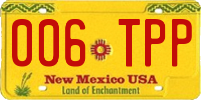 NM license plate 006TPP