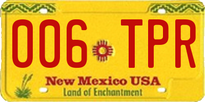NM license plate 006TPR