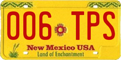 NM license plate 006TPS