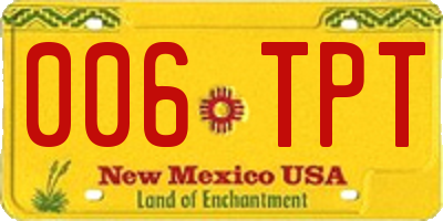 NM license plate 006TPT
