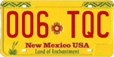 NM license plate 006TQC
