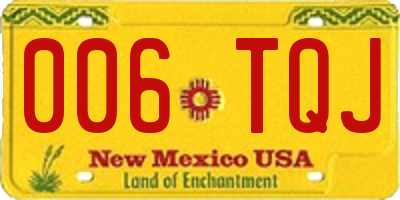NM license plate 006TQJ