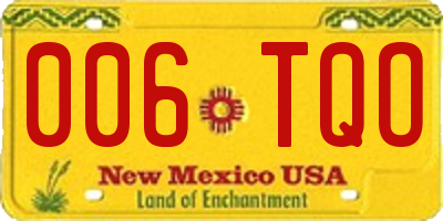 NM license plate 006TQO