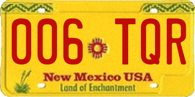 NM license plate 006TQR
