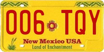 NM license plate 006TQY