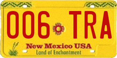 NM license plate 006TRA