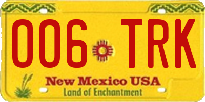 NM license plate 006TRK