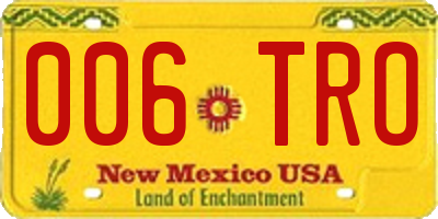 NM license plate 006TRO