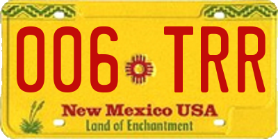 NM license plate 006TRR