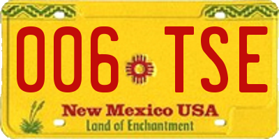 NM license plate 006TSE