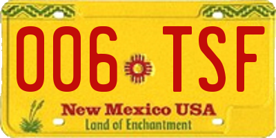 NM license plate 006TSF