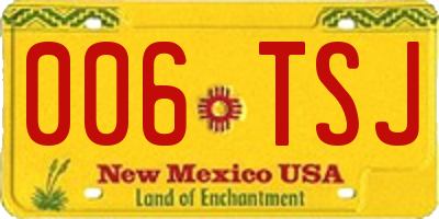 NM license plate 006TSJ