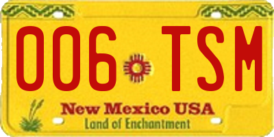 NM license plate 006TSM