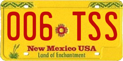 NM license plate 006TSS
