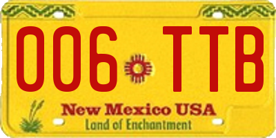 NM license plate 006TTB
