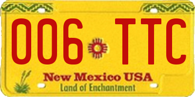 NM license plate 006TTC