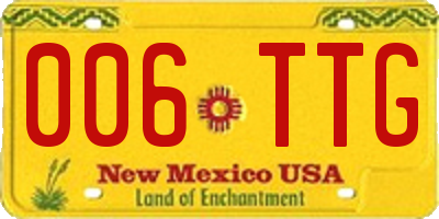NM license plate 006TTG