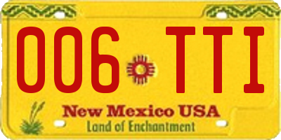 NM license plate 006TTI