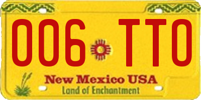NM license plate 006TTO