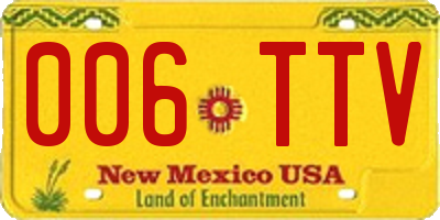 NM license plate 006TTV