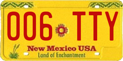 NM license plate 006TTY
