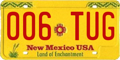 NM license plate 006TUG