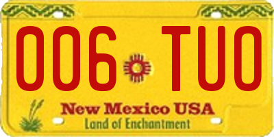NM license plate 006TUO