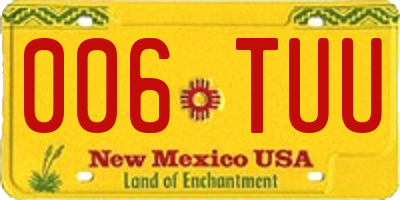 NM license plate 006TUU