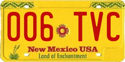 NM license plate 006TVC