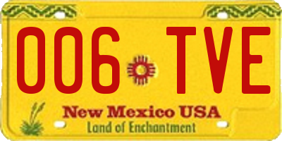NM license plate 006TVE