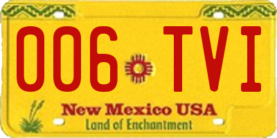 NM license plate 006TVI